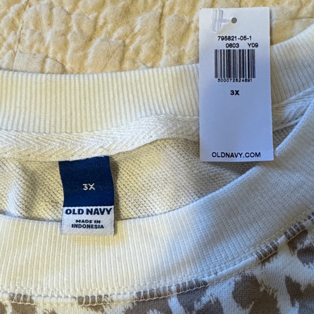 Old Navy Leopard Print Sweatshirt 3X - Picture 4 of 5